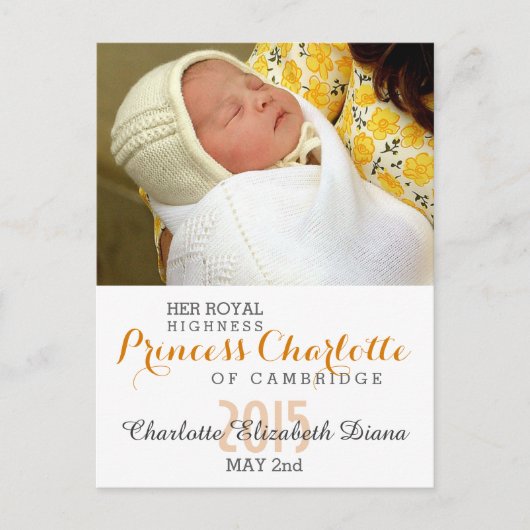 Charlotte Elizabeth Diana - British Will Kate Postkarte (Vorderseite)