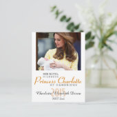 Charlotte Elizabeth Diana - British Will Kate Postkarte (Stehend Vorderseite)
