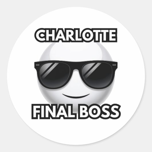 Charlotte Endboss Cool Emoji Sticker (Vorderseite)