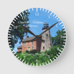 Charlotte - Genesee Lighthouse clock Runde Wanduhr