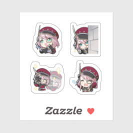 Charlotte Genshin Impact 4er-Stickerbogen Aufkleber