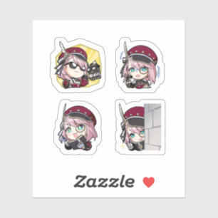 Charlotte Genshin Impact 4er-Stickerbogen Aufkleber