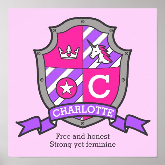 Charlotte Girls Name bedeutet heraldry Schild (Vorne)