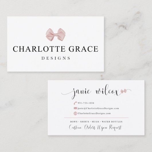Charlotte Grace Visitenkarte (Vorne/Hinten)