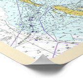 Charlotte Harbor Florida Nautical Map Poster (Ecke)