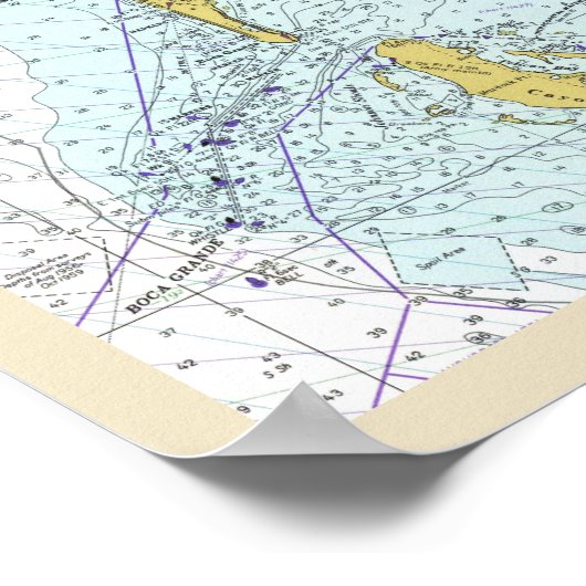 Charlotte Harbor Florida Nautical Map Poster (Ecke)