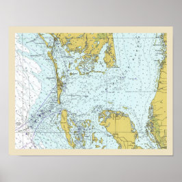 Charlotte Harbor Florida Nautical Map Poster