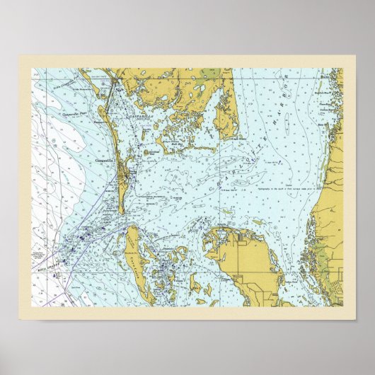 Charlotte Harbor Florida Nautical Map Poster (Vorne)