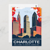 Charlotte, Herbststadt, North Carolina, Reisen Postkarte (Vorne/Hinten)