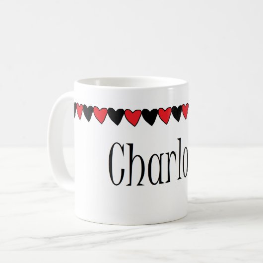Charlotte-Herz-Name Kaffeetasse (Vorderseite Links)
