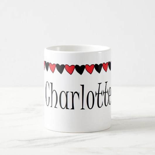 Charlotte-Herz-Name Kaffeetasse (Mittel)