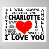 Charlotte I Liebe Sie Poster (Vorne)