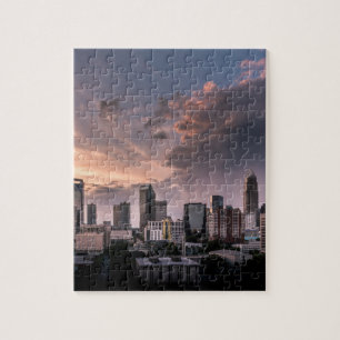 Charlotte Innenstadt zur Sonnenuntergangszeit, Nor Puzzle