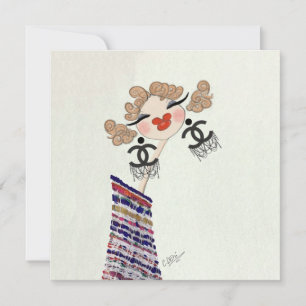 Charlotte ist eine glückliche Mode-Illustration Feiertagskarte