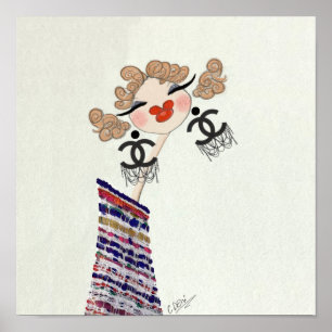 Charlotte ist eine glückliche Mode-Illustration Poster