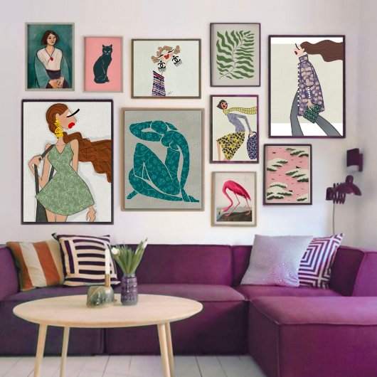 Charlotte ist eine glückliche Mode-Illustration Poster