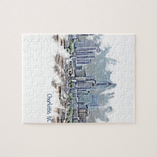 Charlotte-Königinstadt-Skyline Puzzle (Horizontal)
