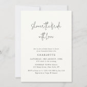 CHARLOTTE Modern Ivory Script Brautparty Einladung (Vorderseite)