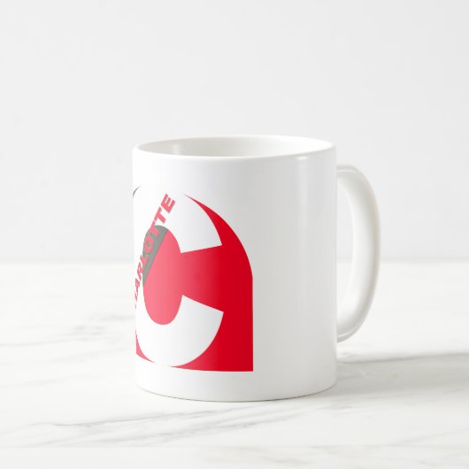 Charlotte Name Mit Monogramm Minimal Schwarz Kaffeetasse (VorderseiteRechts)