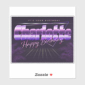 Charlotte Name Vorname retro Sticker Geburtstag (Blatt)