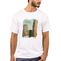 Charlotte NC Aquarell Skyline Reise