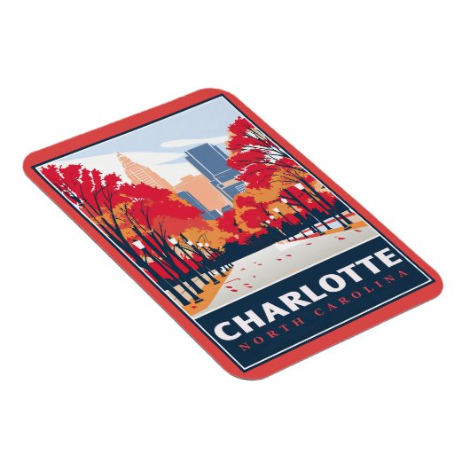 Charlotte, NC Magnet (Rechte Seite)