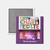 Charlotte NC North Carolina Square Magnet (Vorderseite/Rückseite)