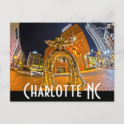 Charlotte NC Postkarte (Vorderseite)