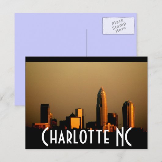 Charlotte NC Postkarte (Vorne/Hinten)