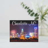 Charlotte NC Postkarte (Stehend Vorderseite)