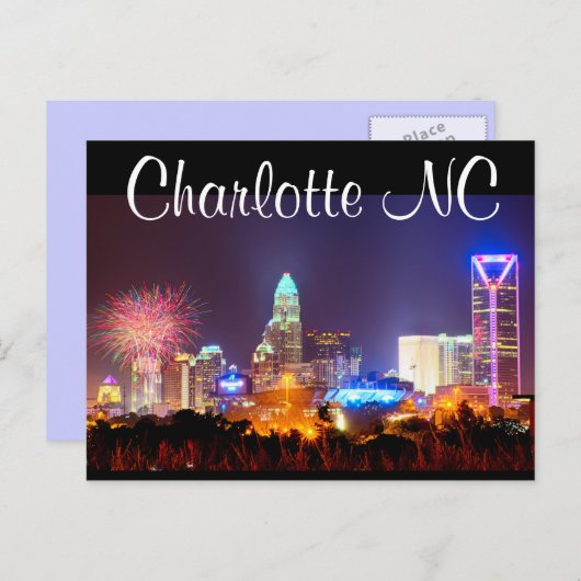 Charlotte NC Postkarte (Vorne/Hinten)