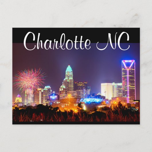Charlotte NC Postkarte (Vorderseite)