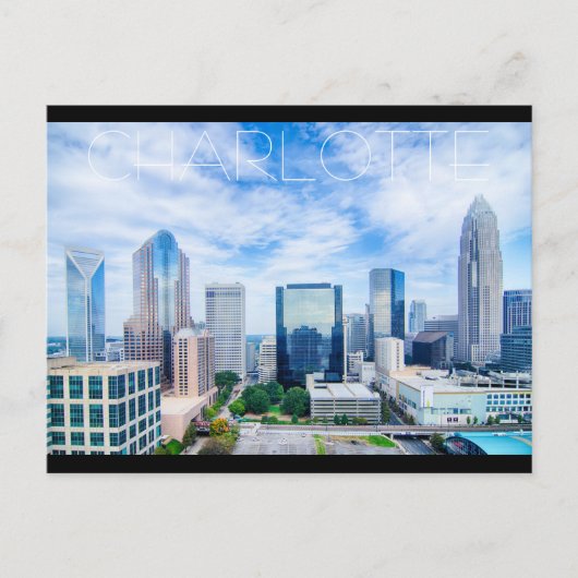 Charlotte NC Postkarte (Vorderseite)