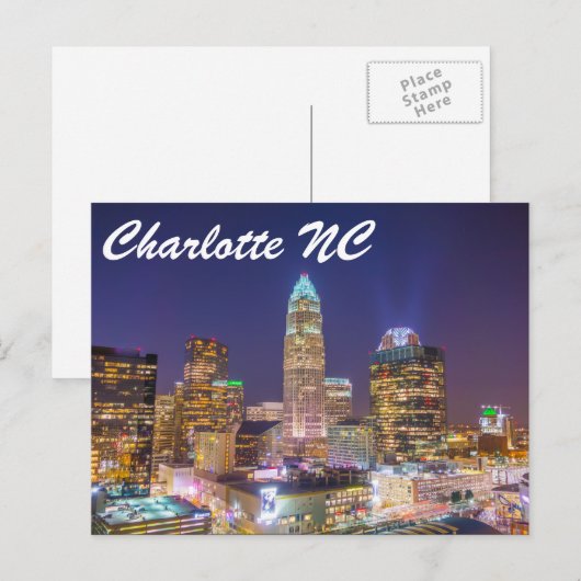 Charlotte NC Postkarte (Vorne/Hinten)