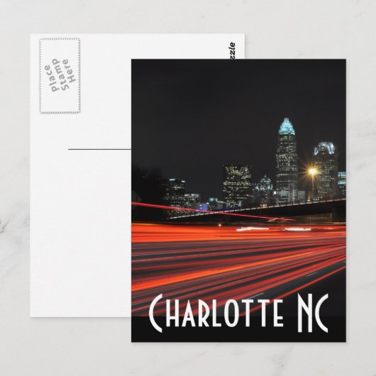 Charlotte NC Postkarte (Vorne/Hinten)