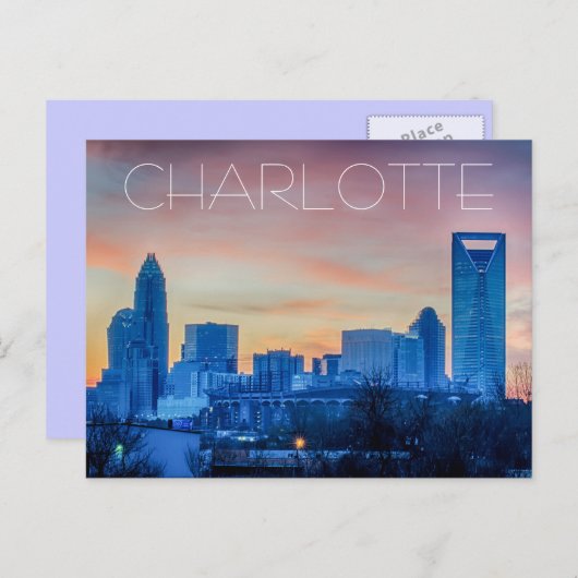 Charlotte NC Postkarte (Vorne/Hinten)
