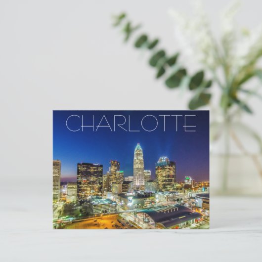 Charlotte NC Postkarte (Stehend Vorderseite)