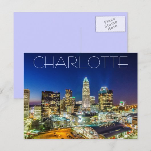 Charlotte NC Postkarte (Vorne/Hinten)