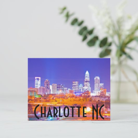 Charlotte NC Postkarte (Stehend Vorderseite)