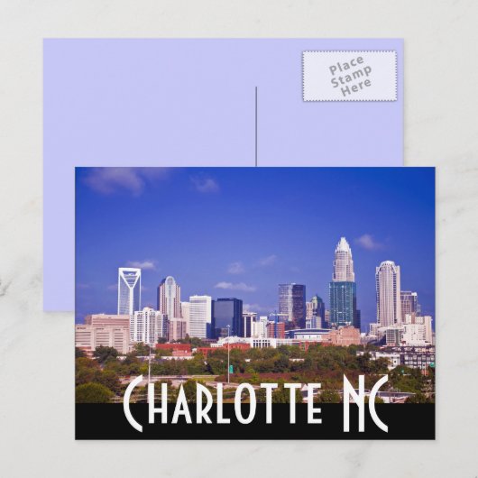Charlotte NC Postkarte (Vorne/Hinten)