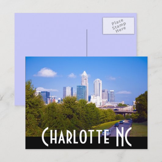 Charlotte NC Postkarte (Vorne/Hinten)