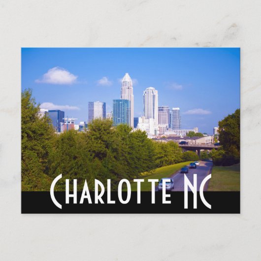 Charlotte NC Postkarte (Vorderseite)
