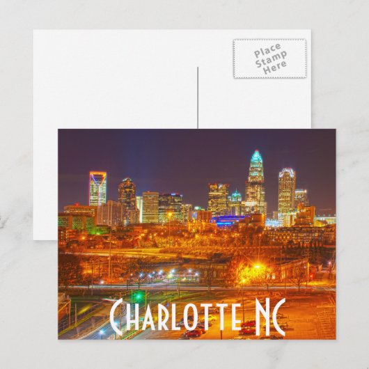 Charlotte NC Postkarte (Vorne/Hinten)