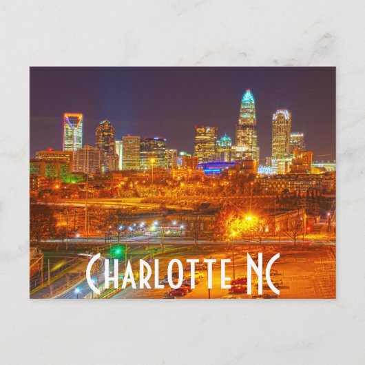 Charlotte NC Postkarte (Vorderseite)
