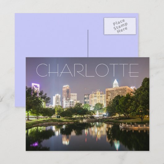 Charlotte NC Postkarte (Vorne/Hinten)