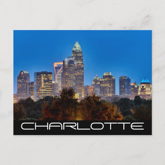 Charlotte NC Postkarte (Vorderseite)