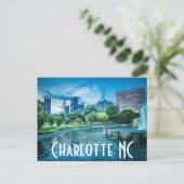 Charlotte NC Postkarte (Stehend Vorderseite)