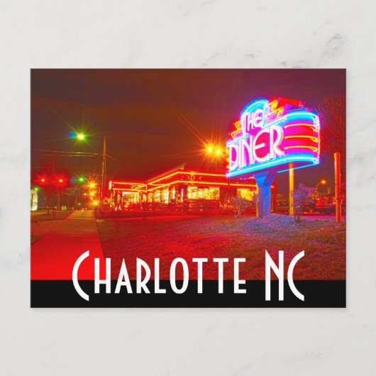 Charlotte NC Postkarte (Vorderseite)