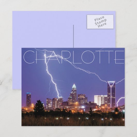 Charlotte NC Postkarte (Vorne/Hinten)