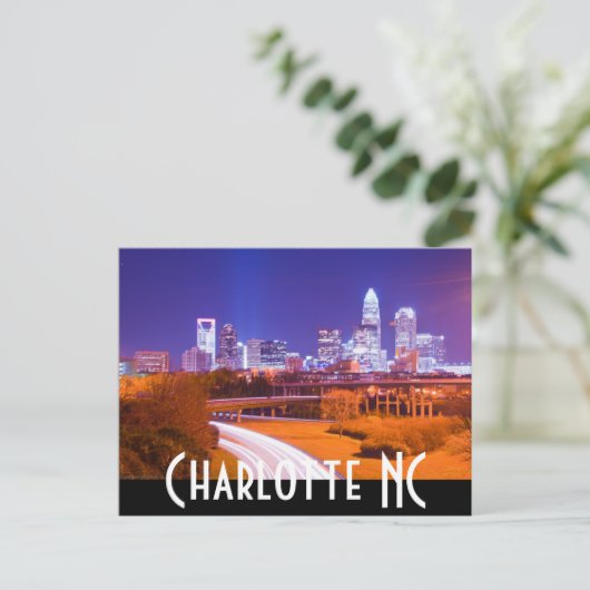 Charlotte NC Postkarte (Stehend Vorderseite)